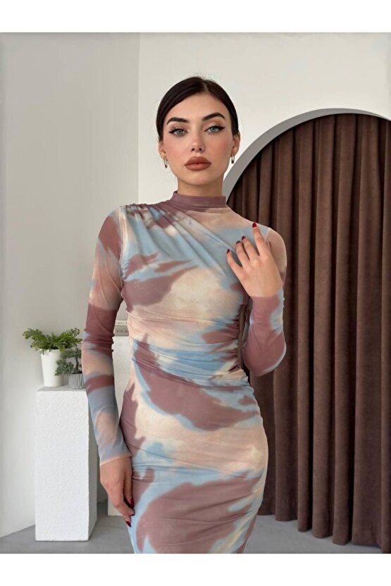 Gökyüzü Moda Alens Tül Elbise