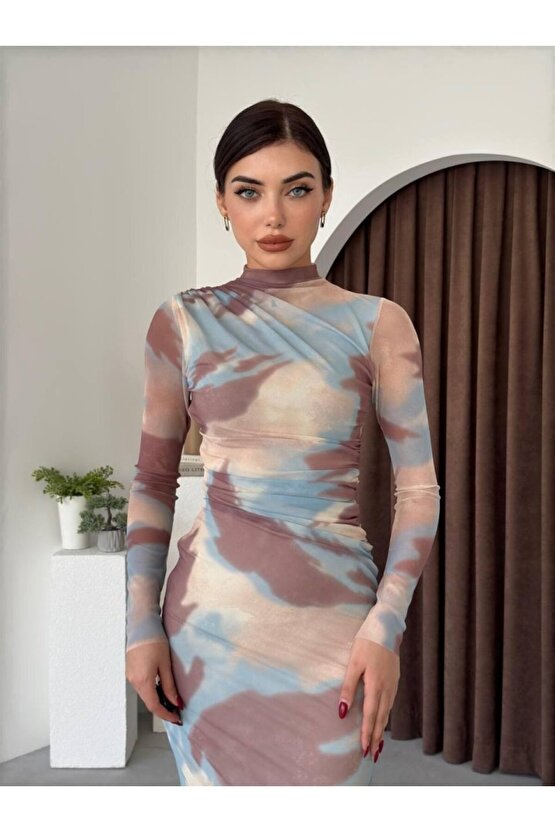 Gökyüzü Moda Alens Tül Elbise