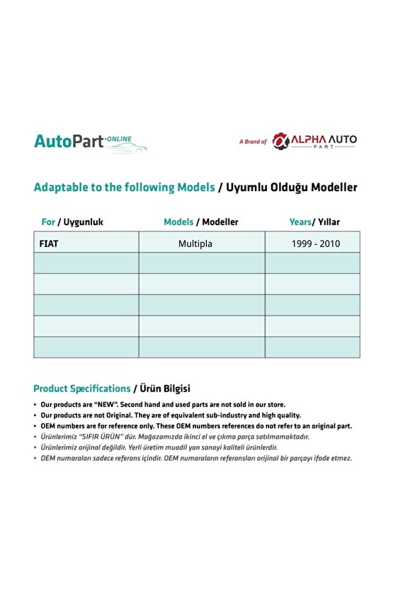 Fiat Multipla Model Için Koltuk Motor Dişlisi