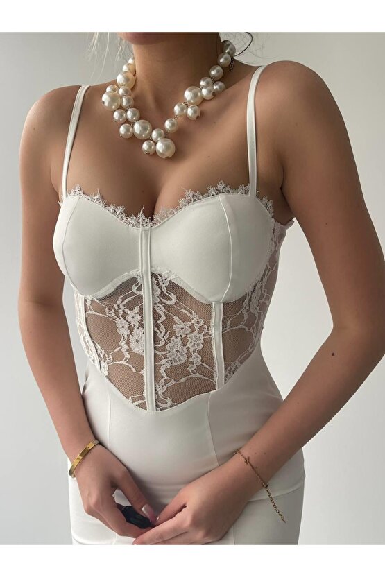 Gökyüzü Moda Begonia İp Askılı Elbise