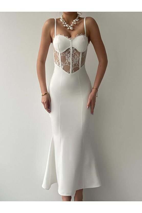 Gökyüzü Moda Begonia İp Askılı Elbise