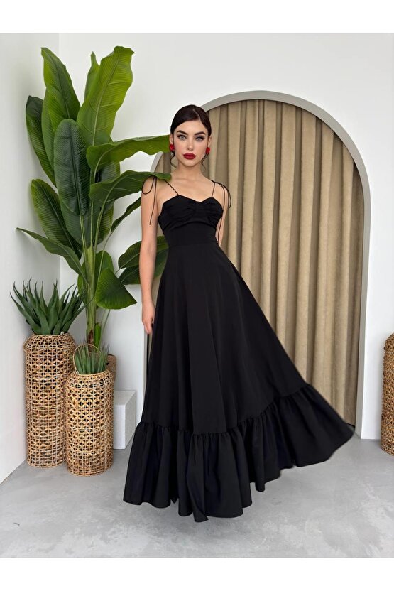 Gökyüzü Moda Elia İp Askılı Elbise
