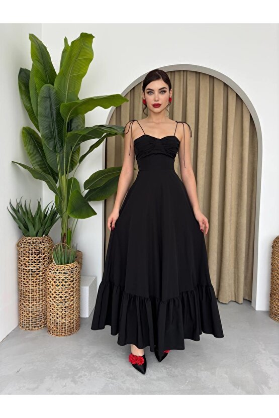 Gökyüzü Moda Elia İp Askılı Elbise