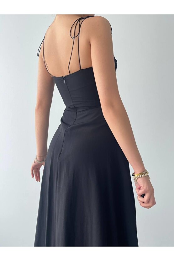 Gökyüzü Moda Elia İp Askılı Elbise
