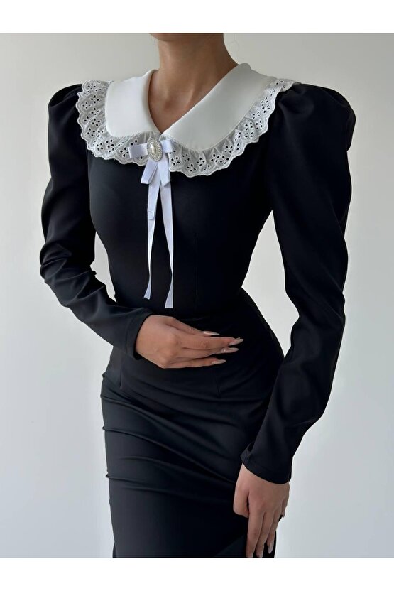 Gökyüzü Moda Coventry Yakalı Elbise