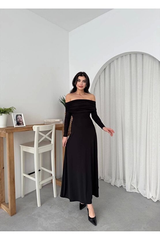 Gökyüzü Moda Uras Straplez Elbise