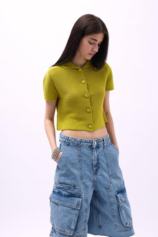 Bebe Yaka Düğmeli Bluz