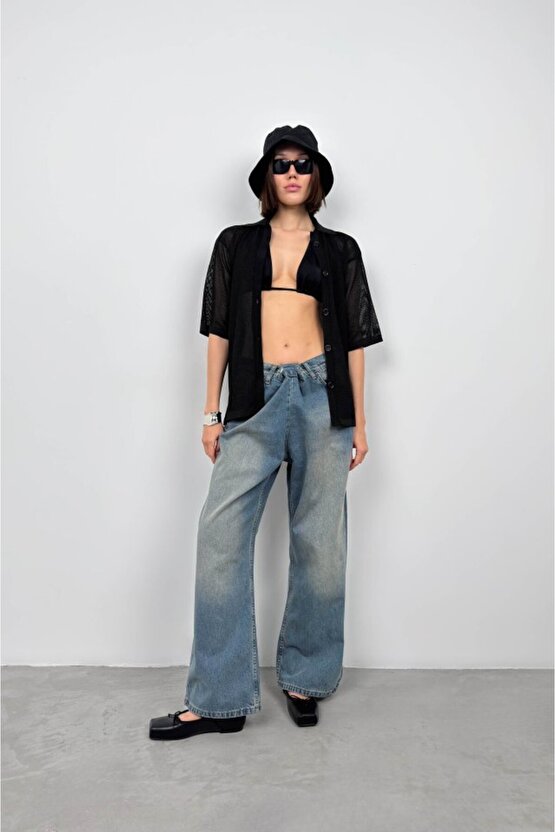 eyesof Polo Yaka Fileli Bluz