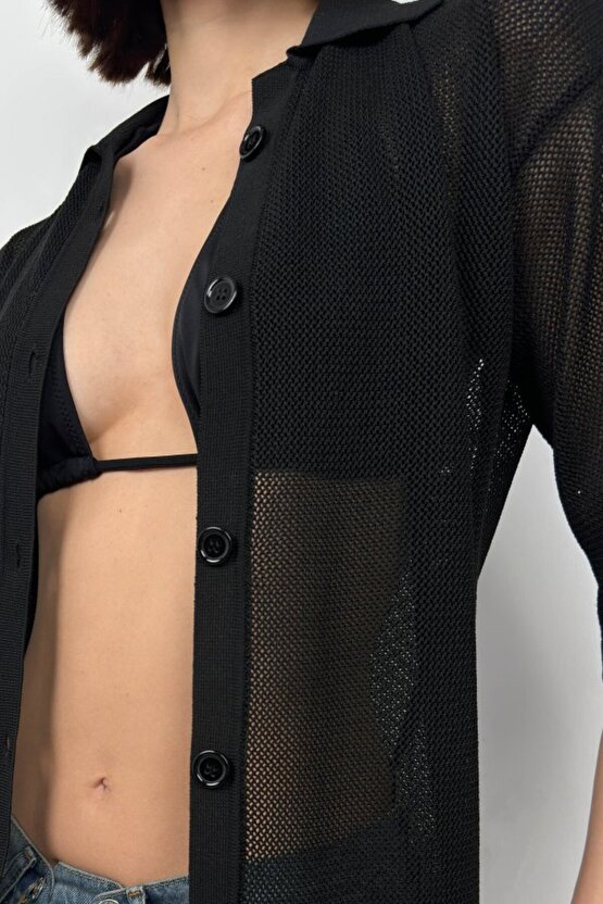 eyesof Polo Yaka Fileli Bluz