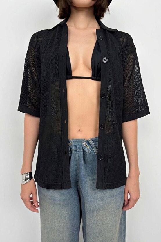 eyesof Polo Yaka Fileli Bluz