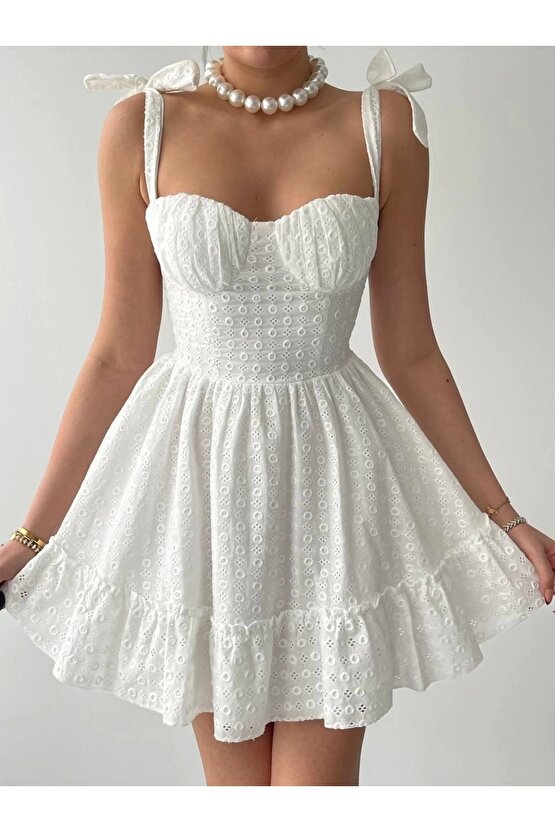 onika Omuz Bağlamalı Elbise