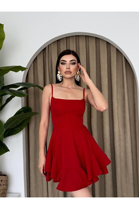 Gökyüzü Moda Common İp Askılı Elbise