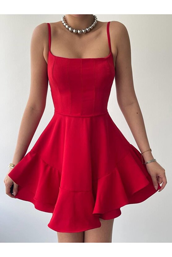 Gökyüzü Moda Common İp Askılı Elbise