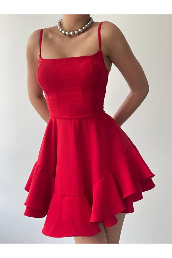 Gökyüzü Moda Common İp Askılı Elbise