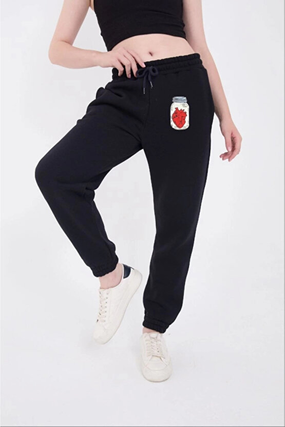 MDB Unisex Baskılı Yarım Fermuarlı Thirt iyah