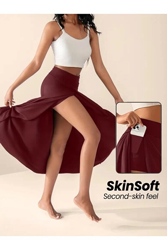 Kadın Cep Detay Taytlı Sandy Etek