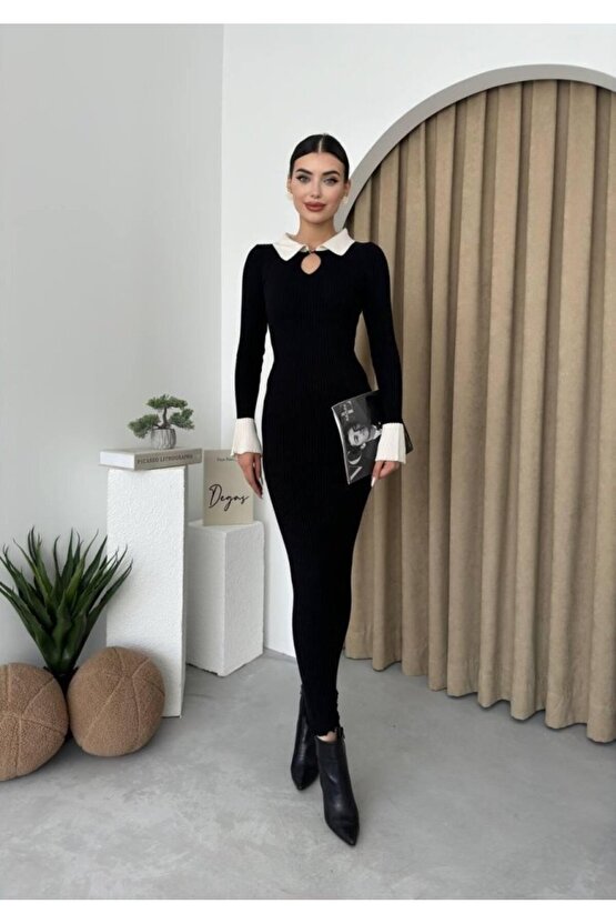 Gökyüzü Moda Plauen Triko Elbise