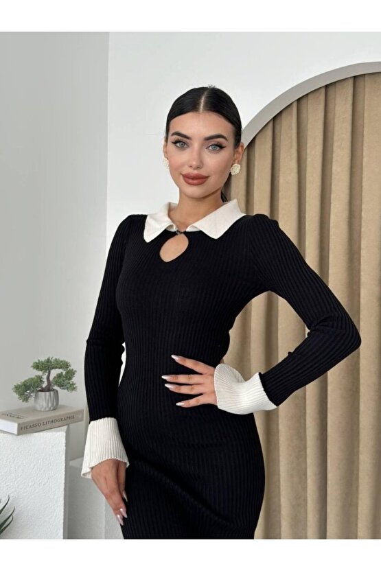 Gökyüzü Moda Plauen Triko Elbise