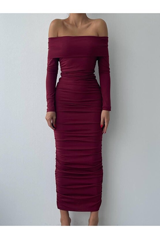 Gökyüzü Moda Dakota Drapeli Elbise