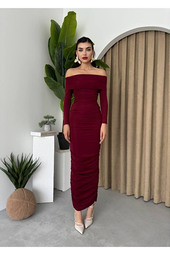 Gökyüzü Moda Dakota Drapeli Elbise