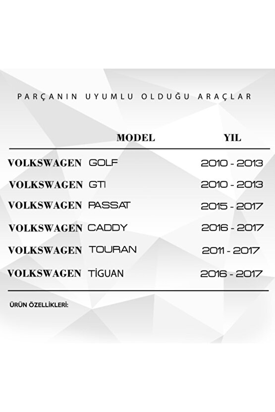 Vw Golf,passat,gtı,caddy,tiguan,touran Için Arka Silecek Kol Kapağı