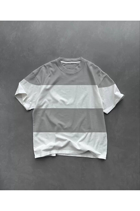 MDB Unisex Bisiklet Yaka Parçalı Thirt Gri