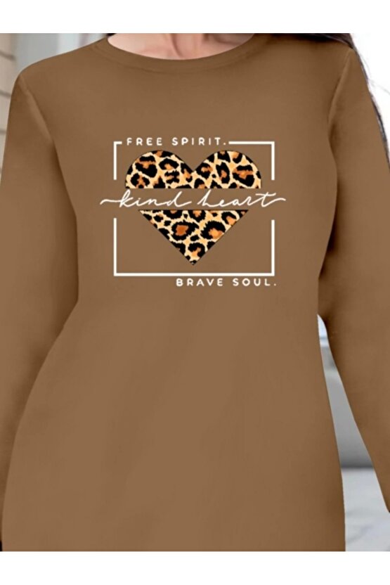 Kadın Uzun Kollu Bisiklet Yaka Desenli Viskon Iki Iplik Bluz