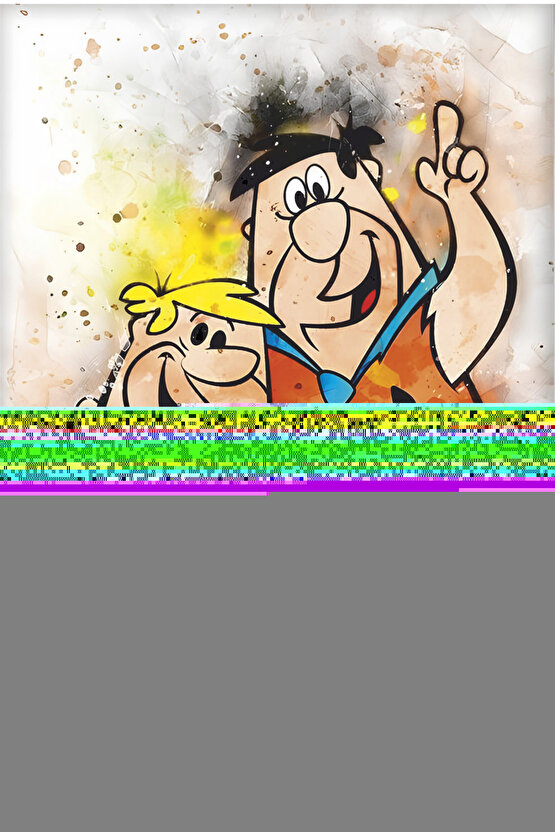 fred çakmaktaş barni moloztaş efsane çizgi film ev dekorasyon tablo retro ahşap poster