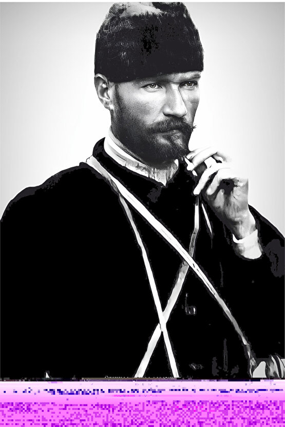 Mustafa kemal paşa, kalpaklı atatürk ev dekorasyon tablo retro ahşap poster