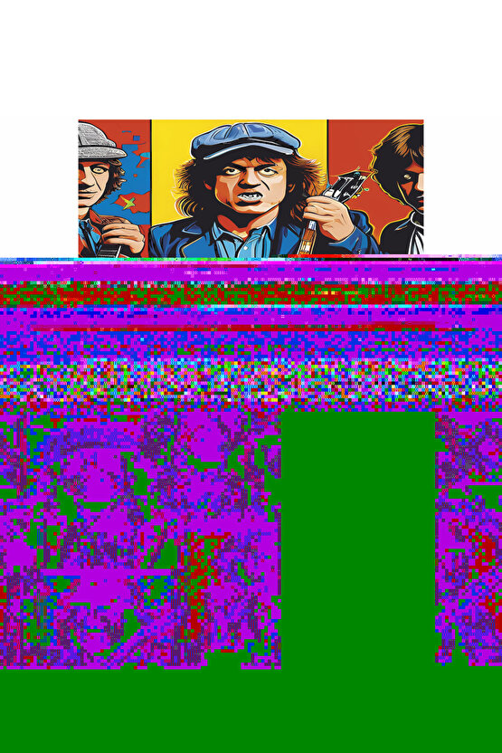 ac dc rock müzik grubu pop art ev dekorasyon tablo retro ahşap poster