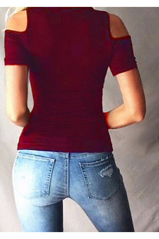 Kadın Bağcık Detaylı Viskon Kumaş Bluz 55cm