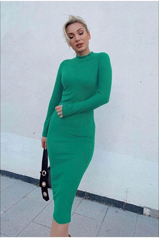 Kadın Yarım Balıkçı Yaka üet Kumaş Fırsat ürün idi Boy Elbise