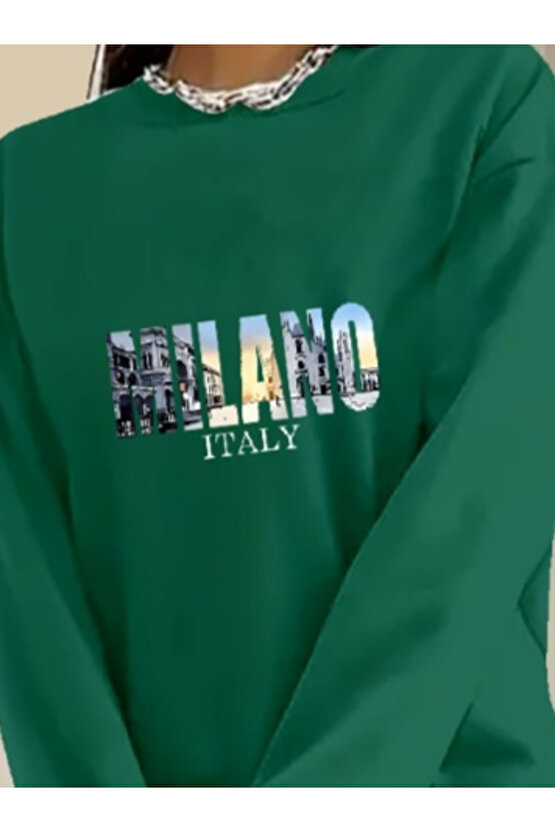 Gökyüzü Moda Kadın Uzun Kollu Bisiklet Yaka Desenli Viskon Iki Iplik Bluz