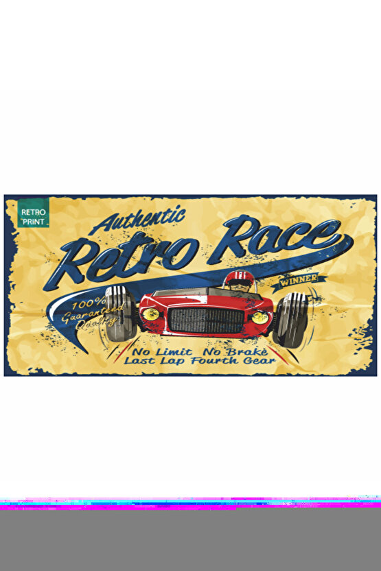 vintage araba yarışı retro race nostalji ev dekorasyon tablo mini retro ahşap poster