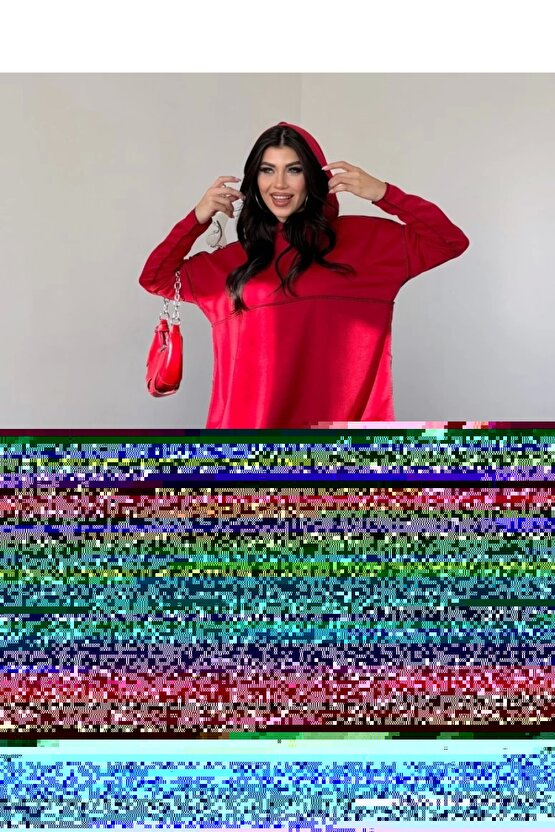 Kadın Bisiklet Yaka Vatkalı anşet Detay Kadife Kumaş idi Boy Elbise