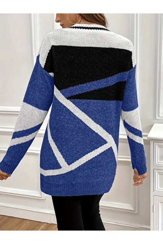 Kadın Uzun Kollu V Yakalı Kısa Triko Elbise