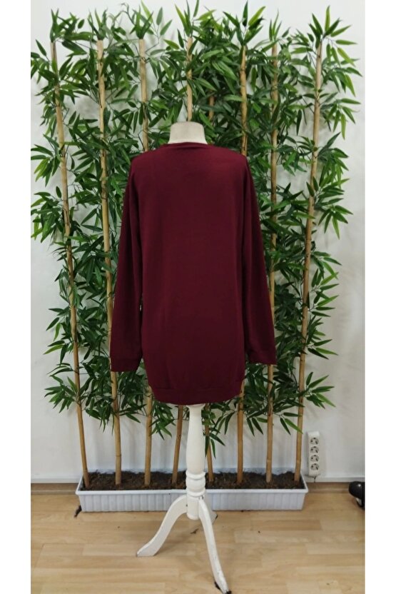 Kadın Uzun Kollu Bisiklet Yaka Ayı Desenli Viskon Iki Iplik Elbise