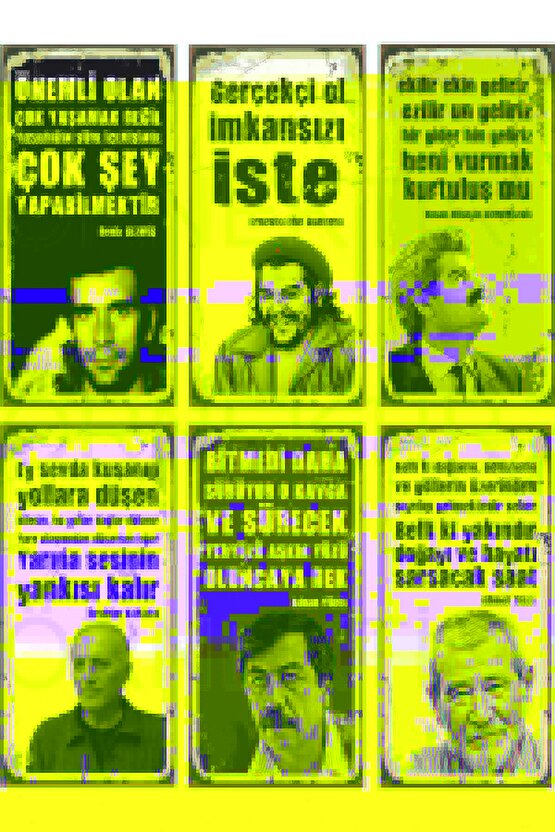 Deniz Gezmiş, Che Hasan Hüseyin, Ibrahim Karaca, Adnan Yücel, Ahmet Telli 6lı Mini Ahşap Poster Seti