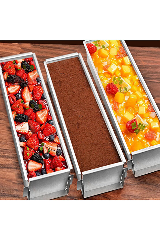 Narkalıp Dikdörtken Tiramisu Pasta Kek Brownie Kalıbı Boy 40cm En 8cm Derinlik 6cm