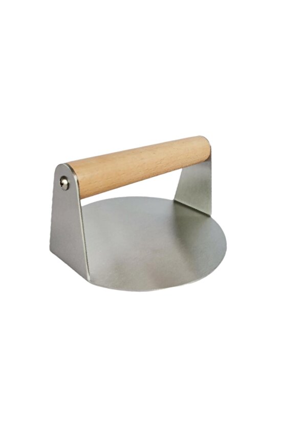 Narkalıp Yuvarlak Ağşap Saplı Hamburger Et Pres Aparatı En 14cm