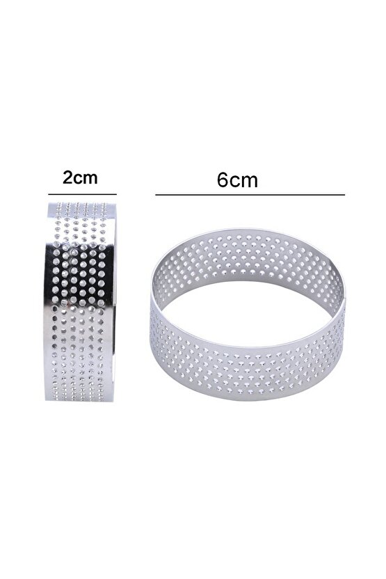 Narkalıp Yuvarlak Delikli Tart Kalıbı Küçük Boy Çap 6 Cm 6 Adet