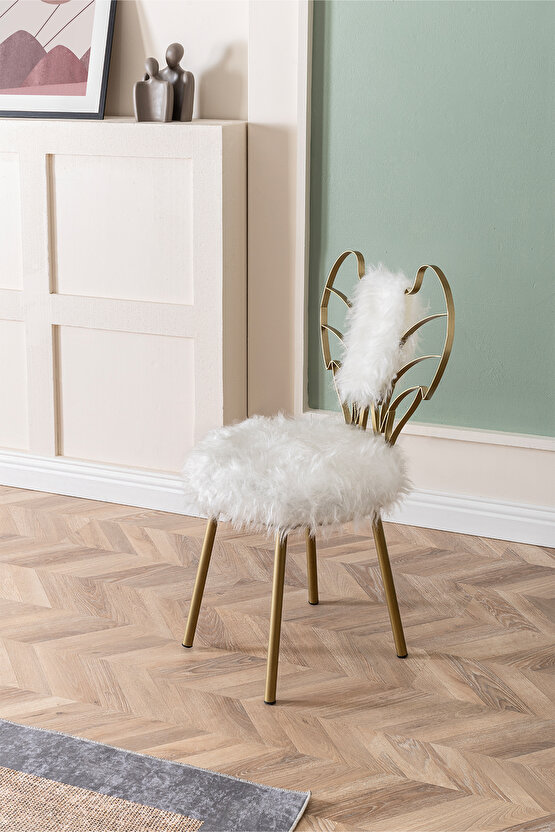 Gold Boyalı Melek Sandalye Tasarım Sandalye Konsept Sandalyesi Makyaj sandalye