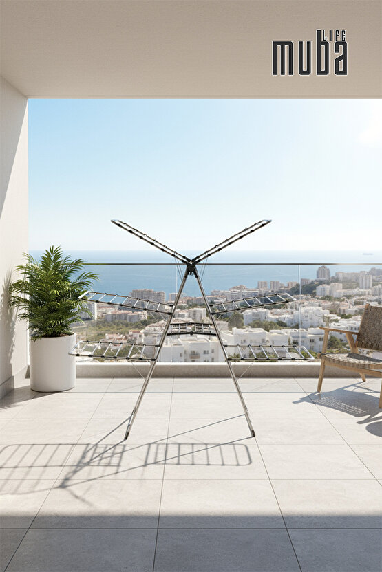 3 Katlı Borulu Çamaşır Kurutmalık Borulu 3 Katlı Ekstra Dayanıklı 3 Katlı Çamaşır Askısı