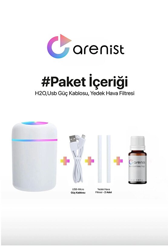 300 ml Ultrasonik Hava Nemlendirici Buhar Makinesi ve Aroma Difüzörü.