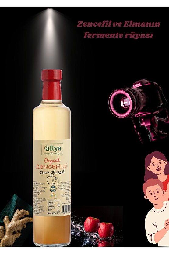 Organik Zencefilli Elma Sirkesi 500 ml