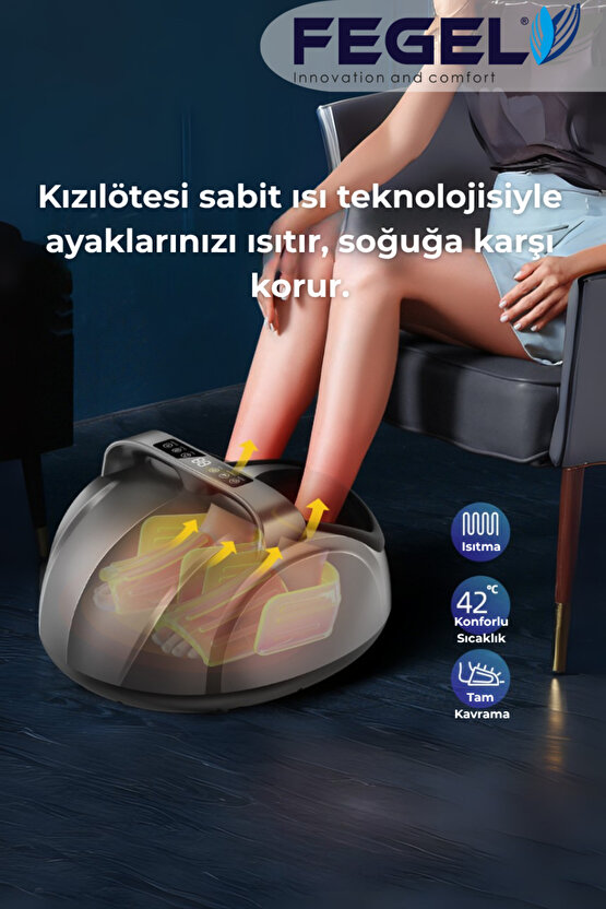 FG-513 6D Isıtmalı Ayak Masaj Aleti, Derin Yoğurma ve Hava Basınçlı Kumandalı Masaj Aleti