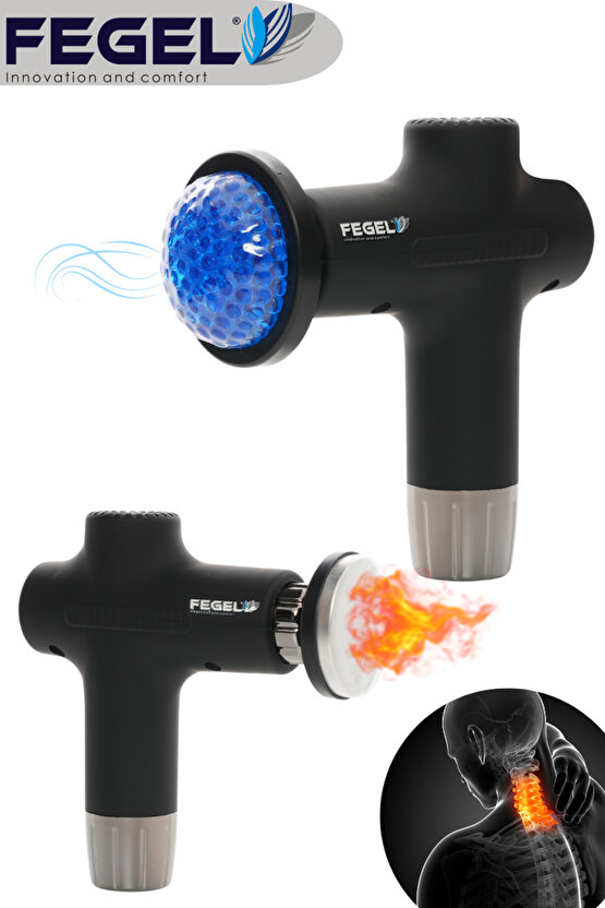 Fg-711 Plus Yeni Nesil Şarjlı Isıtmalı Ve Soğuk Terapili 6 Uçlu Sporcu Masaj Tabancası