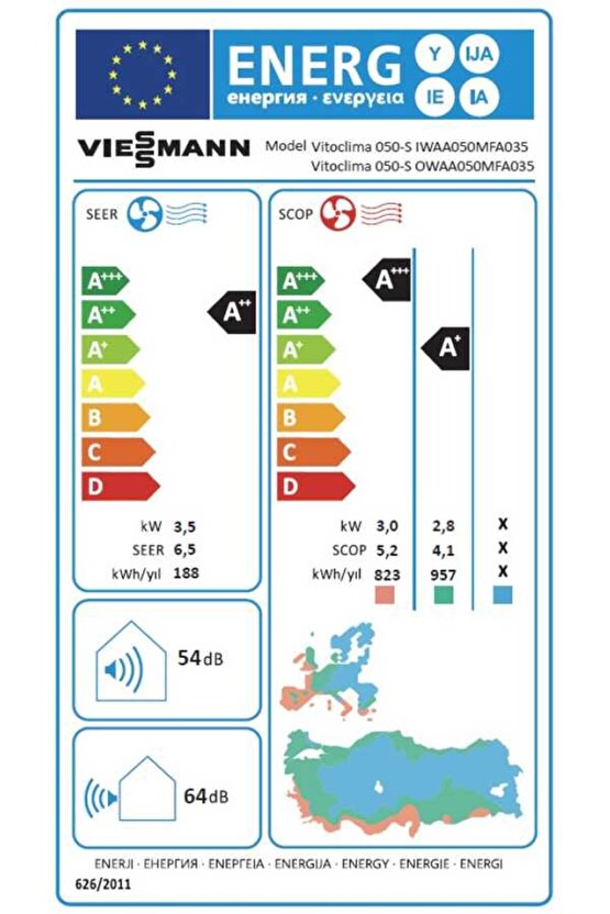 Vitoclima 050-SHE Pro+Plus 12000 Btu A++İnverter Klima