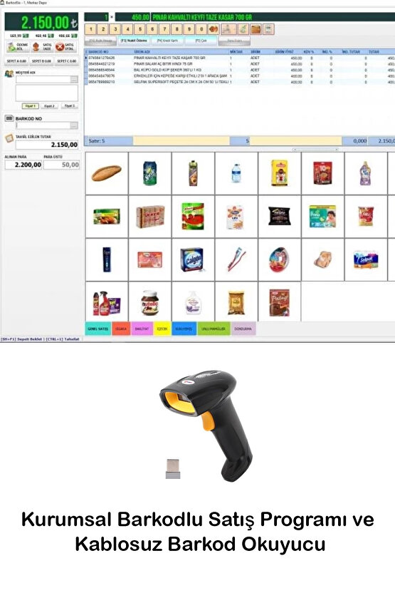 Kurumsal Barkodlu Satış Programı & Market Programı & Kablosuz Barkod Okuyucu