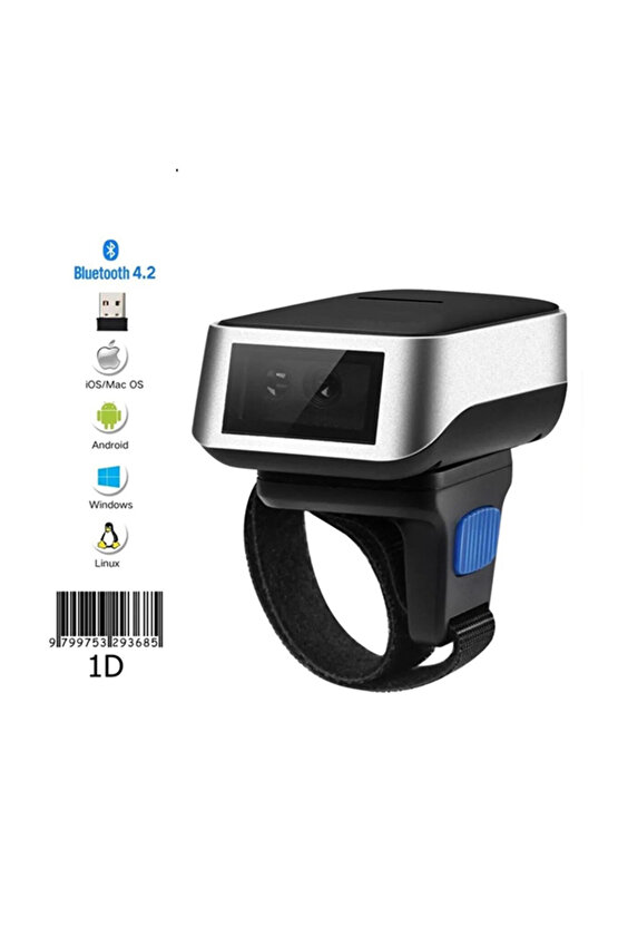 Bluetooth Yüzük Barkod Okuyucu 1D